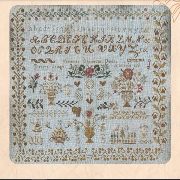 CROSS STITCH PDF Victorine Chenevas-Paule 1869 by Reflets de Soie