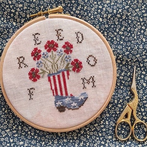 CROSS STITCH PDF Freedom by Vintage Tulip Design