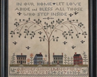 Let Love Abide, La-D-Da, Cross Stitch Pattern, Digital Download PDF
