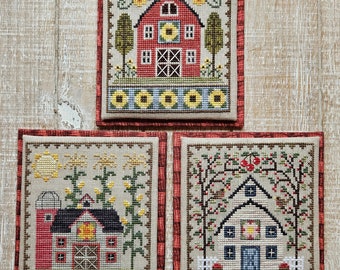 CROSS STITCH PDF Summer Barn Trio by Waxing Moon Designs - Cns