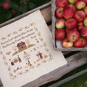 CROSS STITCH PDF Autumn Family Sampler by Bluebird Needleworks