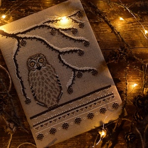 CROSS STITCH PDF Winter Owl Fraktur by Punochka