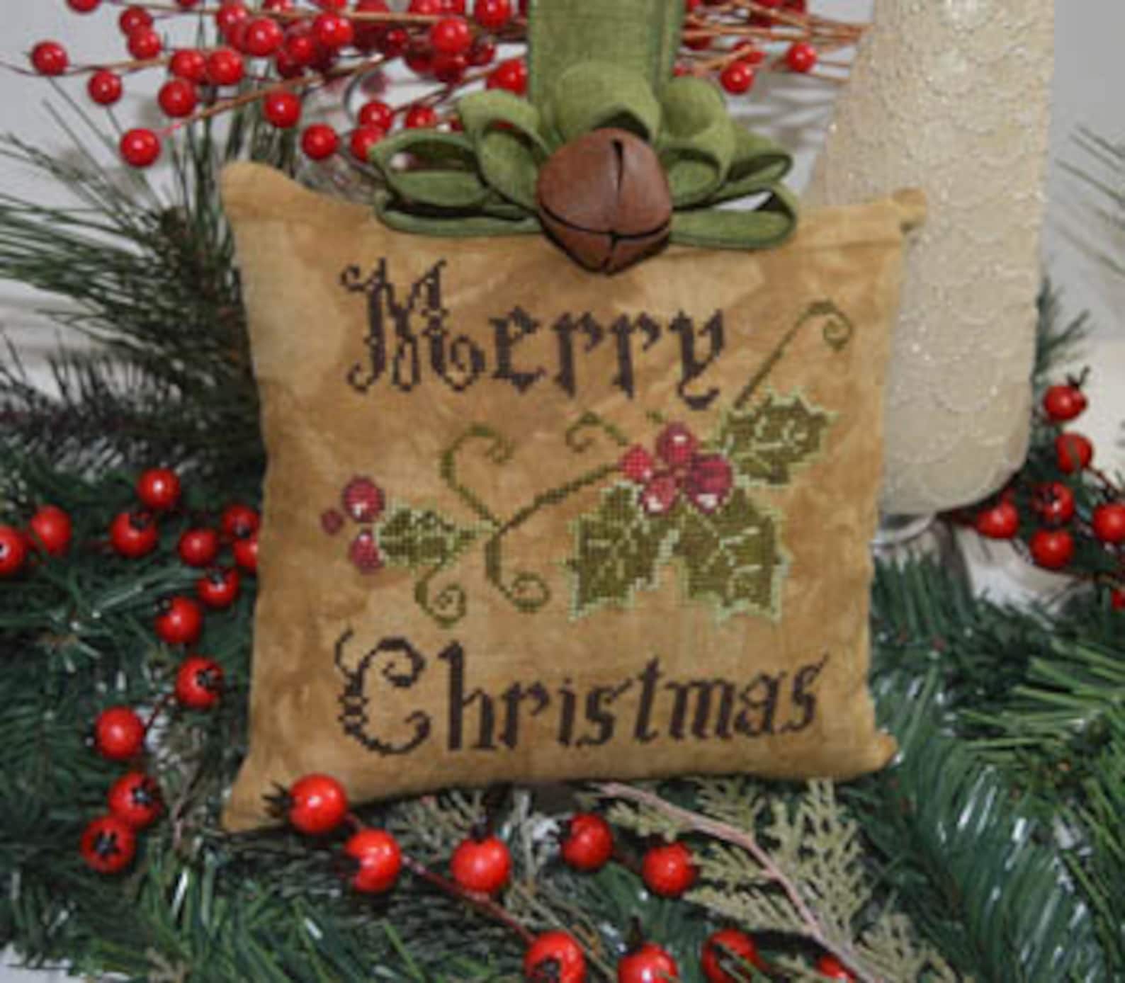 ABBY ROSE DESIGNS Primitive Merry Christmas Pillow Etsy