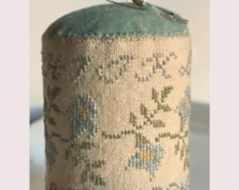 CROSS STITCH PDF Blue Flower Drum by La D Da