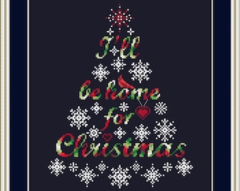 CROSS STITCH PDF I'll Be Home For Christmas by Cross Stitching For Fun (Set of 4)