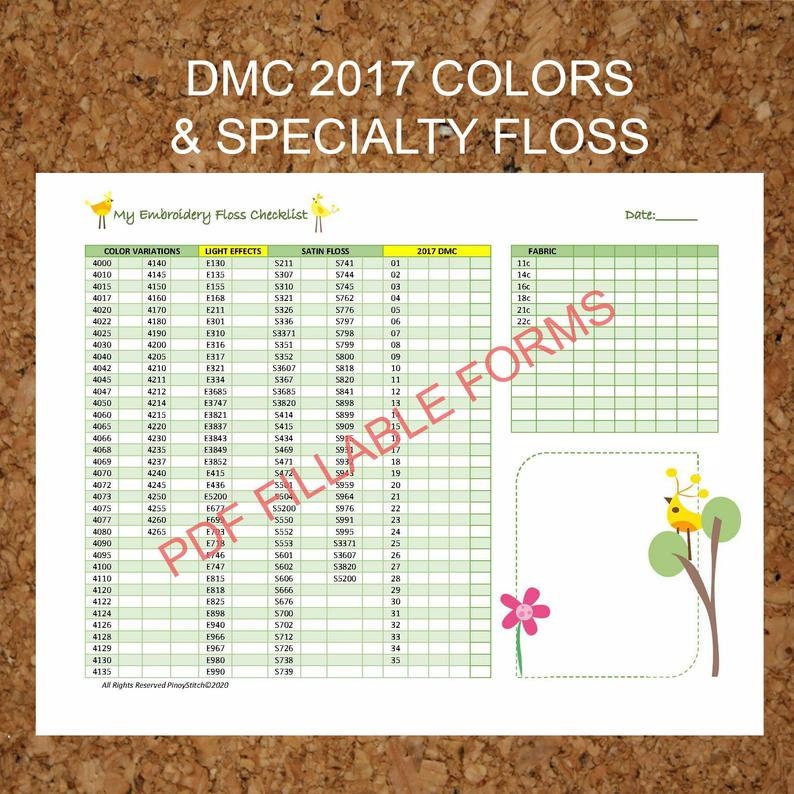 PDF INSTANT Download DMC Floss Checklist Floss Inventory - Etsy pdf-instant-download-dmc-floss-checklist-floss-inventory-etsy
