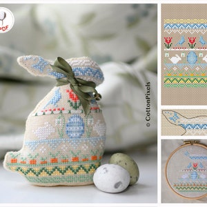 CROSS STITCH PDF Easter Bunny by Cotton Pixels