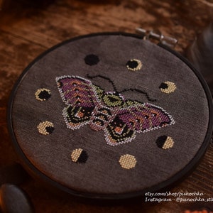 CROSS STITCH PDF Halloween Moth by Punochka