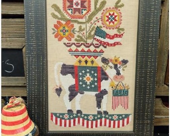 Stars, Stripes and MooLinda by Quaint Rose NeedleArts, Patriotic, USA 250th (Digital Download)