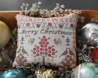 A Merry Christmas Sampler by La-D-Da, Holiday Cross Stitch, Digital Download