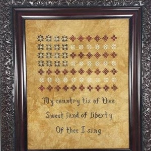 CROSS STITCH PDF My Country Tis of Thee by Willow Hill Samplings