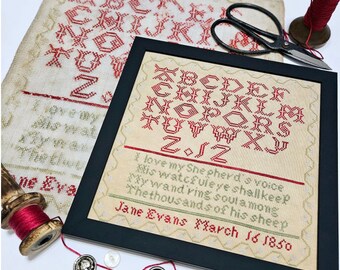 CROSS STITCH PDF Jane Evans 1850 by Quaint Rose Needle Arts