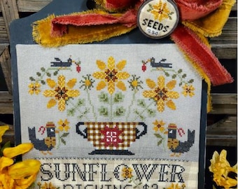 CROSS STITCH PDF Sunflower Picking by Quaint Rose Needle Arts