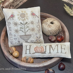 CROSS STITCH PDF Home, Peace and Joy by SamplersPrimitives