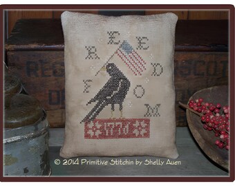 Freedom Crow Pillow by Primitive Stitchin - USA 250th (Digital Download)