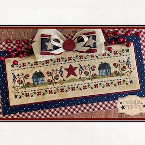 CROSS STITCH PDF Blue House Neighborhood by Cherry Hill Stitchery