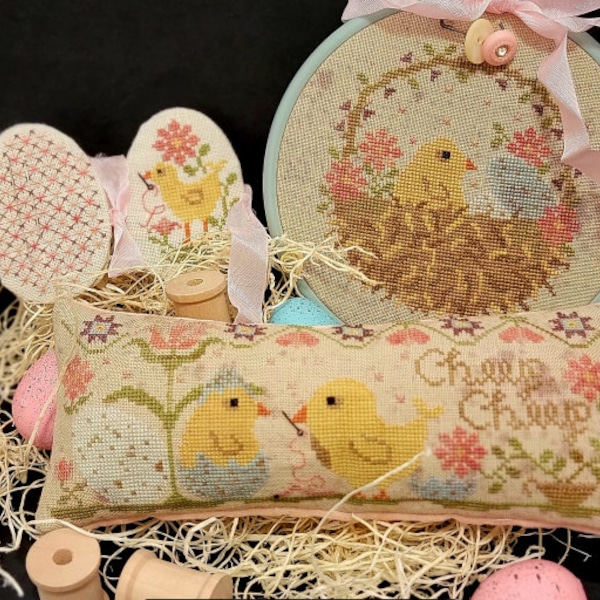 CROSS STITCH PDF Spring Chicks by Quaint Rose Needle Arts