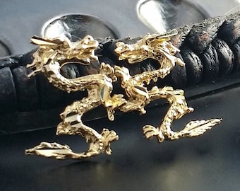 14k Chinese Dragon Earring, Dragon Post Earring