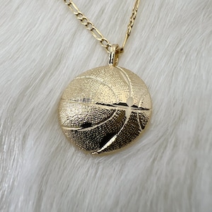 14k Basketball Charm, Solid Gold NBA Hooper Pendant