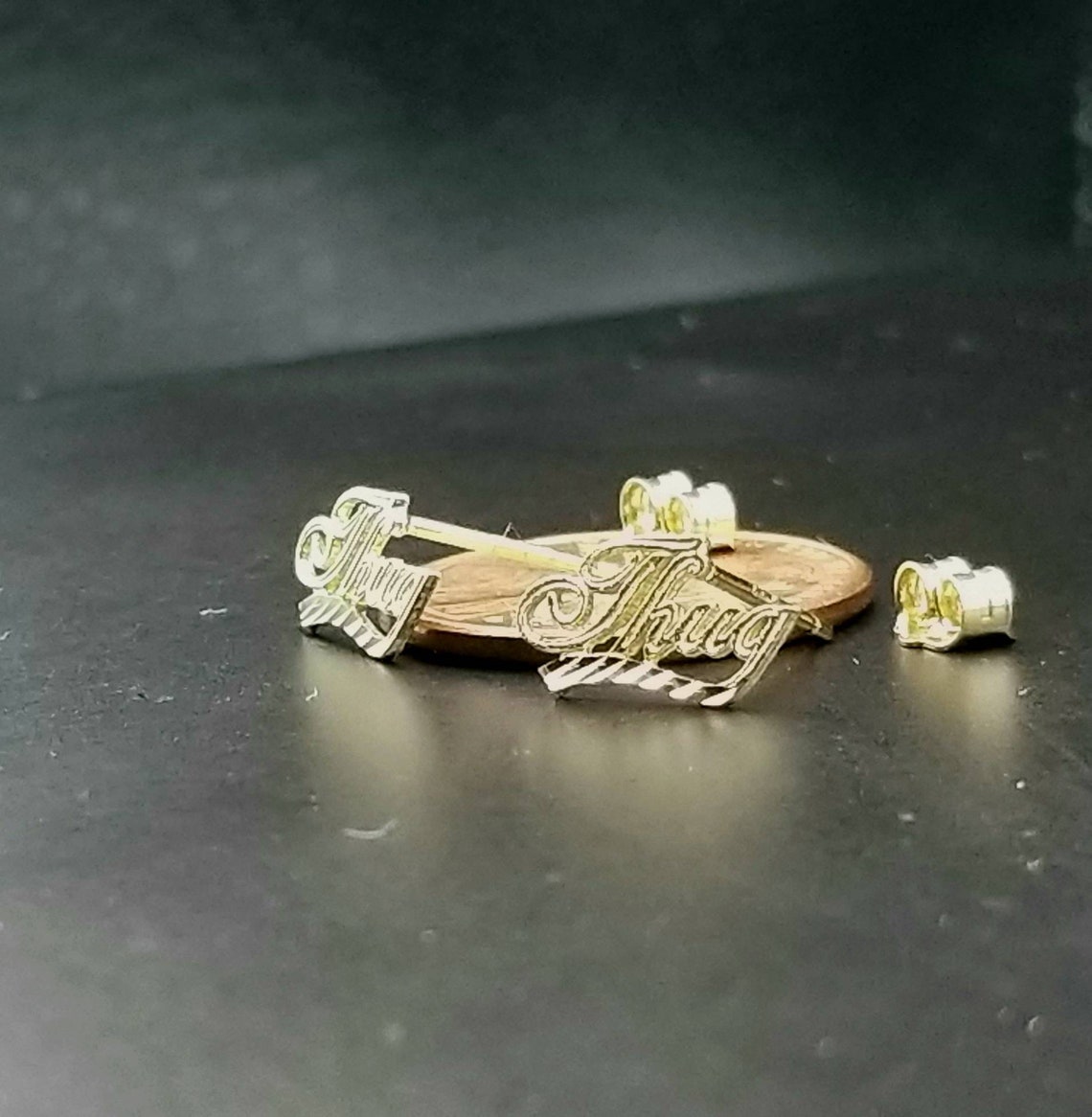 14k Thug Earrings. Gangser Gold Earrings Etsy