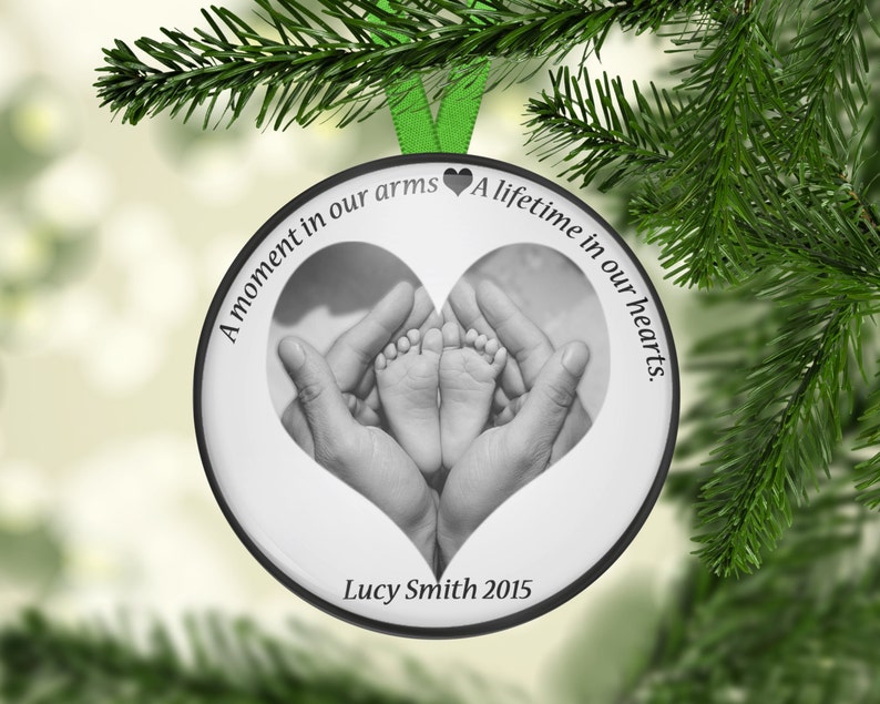 Custom Personalized Photo Christmas Ornament, Memorial Infant Loss Tree Ornament, Infant Loss, Child Loss, Stillbirth, Miscarriage OR1008 image 1