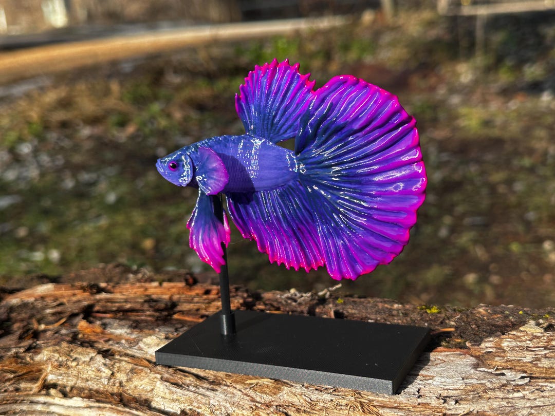 Neon Purple Fantasy Style Betta Figurine - Etsy
