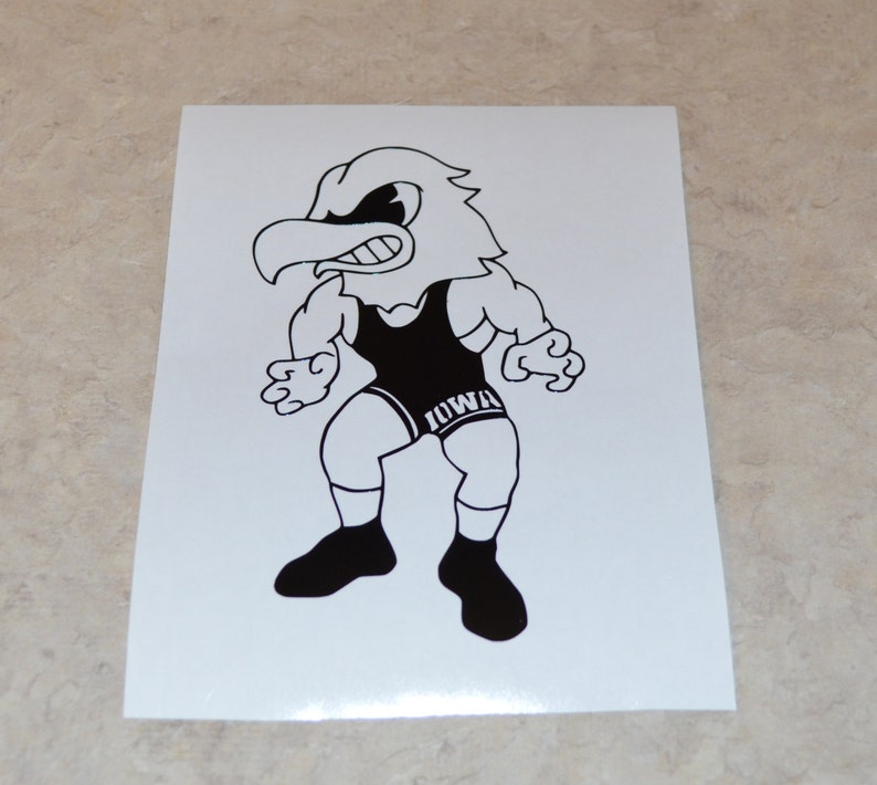 Wrestling Herky University of Iowa Hawkeye Vinyl Decal Etsy