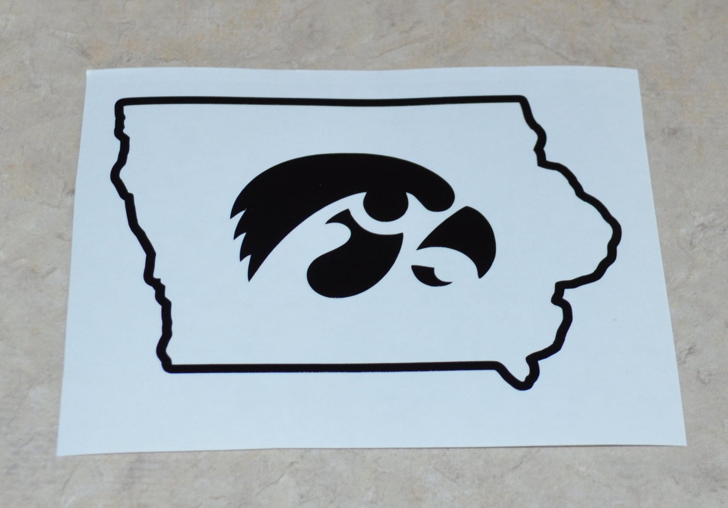 Iowa Hawkeye Vinyl Decal in Shape of State of Iowa University | Etsy