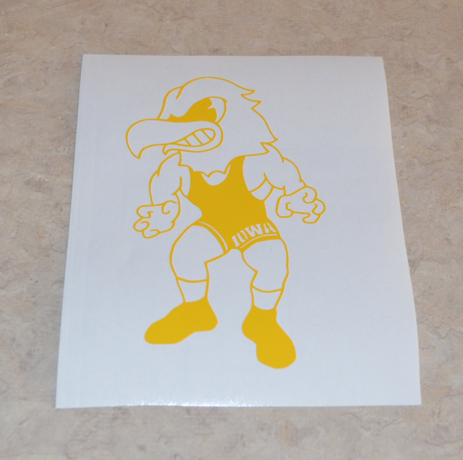 Wrestling Herky University of Iowa Hawkeye Vinyl Decal Etsy