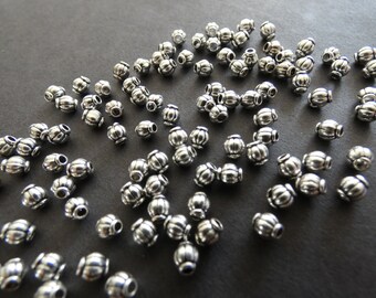 Tibetan Donut Spacer Beads 3 x 6mm Antique Silver 25 Pcs Art Hobby DIY Jewellery
