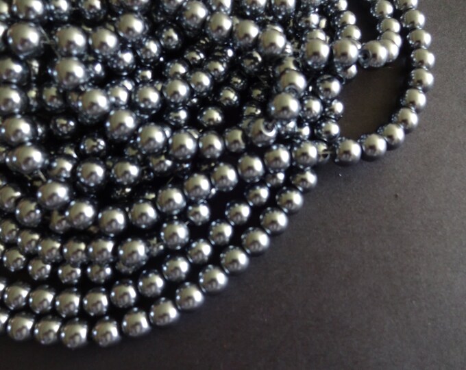 1 Strand 4mm Dark Green Pearl Glass Pearls 216 Beads