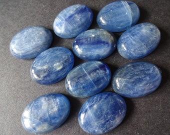 5 Pieces Natural Kyanite Cabochon Lot 5.5x7.5mm to 6x7.8mm Oval Shape Genuine Kyanite Gemstone Cabochons Loose Stones Smooth Cabs C-16969
