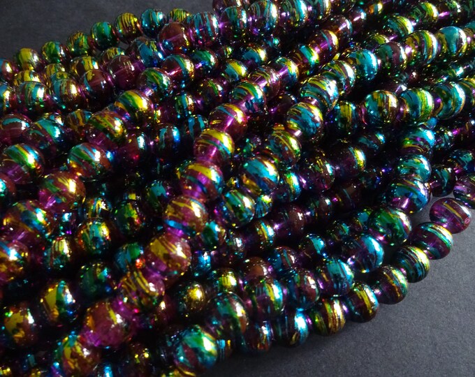 Red Coloured Drawbench Oval Shaped Glass Beads Size 8x6mm.