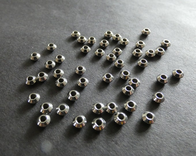 20 Metallperlen Rondelle Strass Spacer Beads Zwischenperle silber bronz rosegold