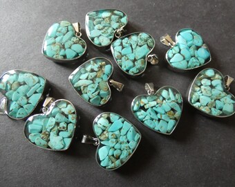 WHOLESALE NATURAL PRESSED TURQUOISE GEMSTONE HEART SHAPE CABOCHON WP00085