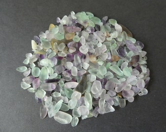 200 Grams Natural Fluorite Nuggets, Undrilled, 6-19x4-6x3-5mm, No Holes, Gem Pieces, Genuine Fluorite Chips & Nuggets, Purple and Blue