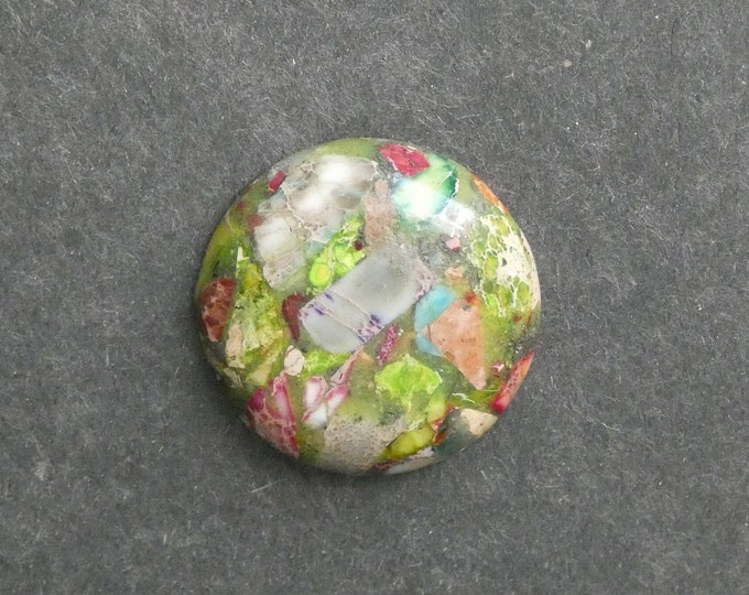 30mm Regalite/Imperial Jasper/Sea Sediment Jasper Cabochon, Gemstone Cabochon, Dyed, One of a Kind, Only One Available, Multicolor