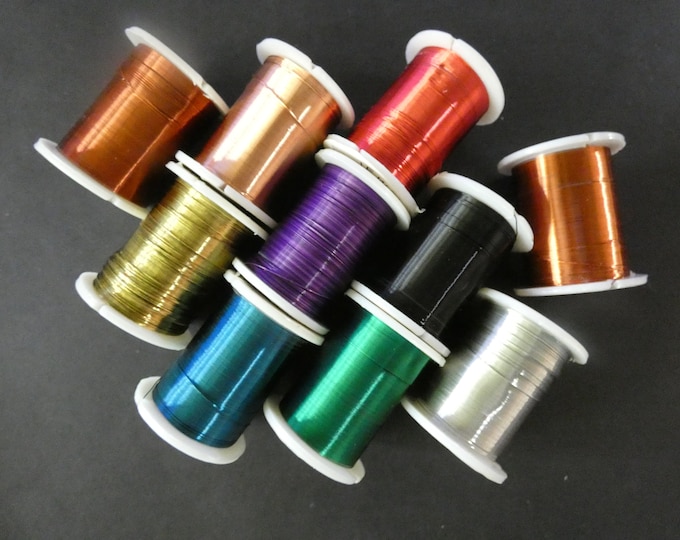 10 Pack Of 0.3mm Copper Wire, 10 Different Colors!, 100 Meters Total, Bulk Mixed Wire Wrapping Lot, Beading & Jewelry Making, Spool Kit