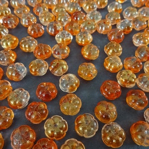 9.5-10mm Glass Pumpkin Beads, Orange Fall Pumpkins, Halloween Bead, Food Bead, Small Glass Beads, Halloween Jewelry, 1.2mm Holes image 5