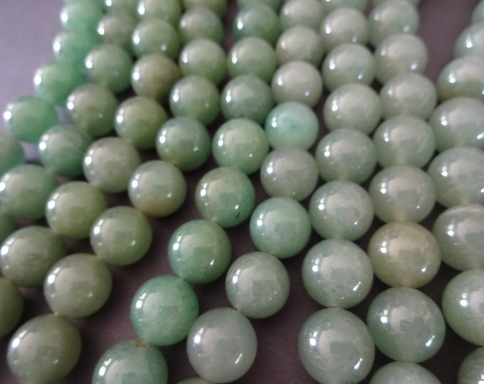 12mm Natural Green Aventurine Ball Beads, 15.5 Inch Strand, About 30 Gemstone Beads, Natural Round Stone, Semi Translucent Green Gems