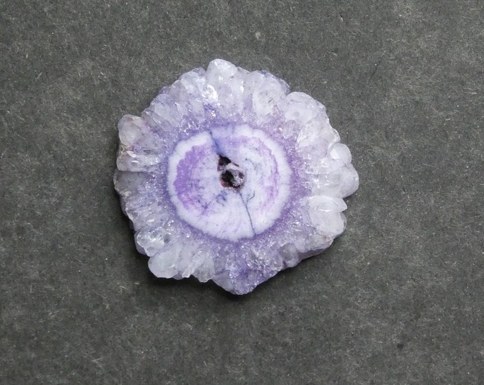 45x44mm Natural Solar Quartz Bead, Undrilled, Druzy Quartz Slice, for Wire Wrapped Pendant Making, Purple, One of a Kind,Druzy Quartz Nugget