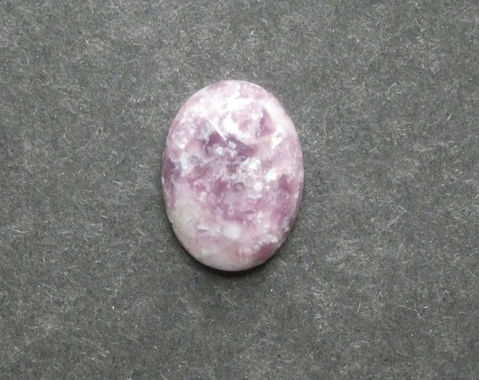 24x17x6mm Natural Lepidolite Cabochon, Gemstone Cabochon, One of a Kind, Purple, Large Oval, Only One Available, Polished Lepidolite Stone