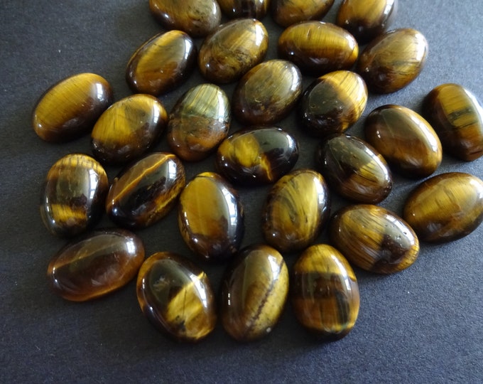 14x10mm Natural Tiger Eye Cabochon, Oval Cabochon, Polished Gem, Tigereye Cabochon, Natural Gemstone, Polished, Tiger's Eye, Tigers Eye