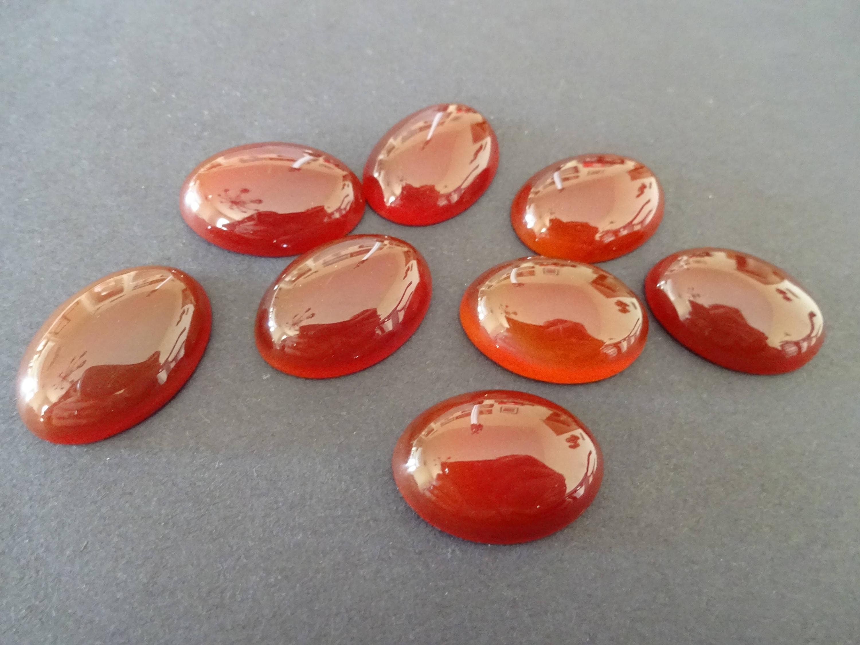 25x18mm Natural Red Agate Gemstone Cabochon, Oval Cabochon, Polished