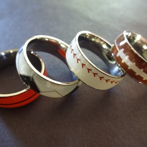 Stainless Steel Sports Ring, Soccer Ring, Football Ring, Baseball Ring, Basketball Ring, Stainless Steel Sports Band, Sports Design