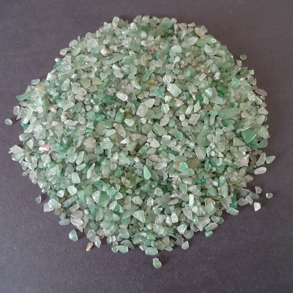 Half Pound Natural Green Aventurine Chips, Undrilled, 2-8x2-4mm Size, 250 Grams, No Holes, Aventurine Nuggets, About 4,250 Gemstone Pieces