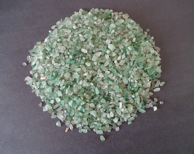 Half Pound Natural Green Aventurine Chips, Undrilled, 2-8x2-4mm Size, 250 Grams, No Holes, Aventurine Nuggets, About 4,250 Gemstone Pieces