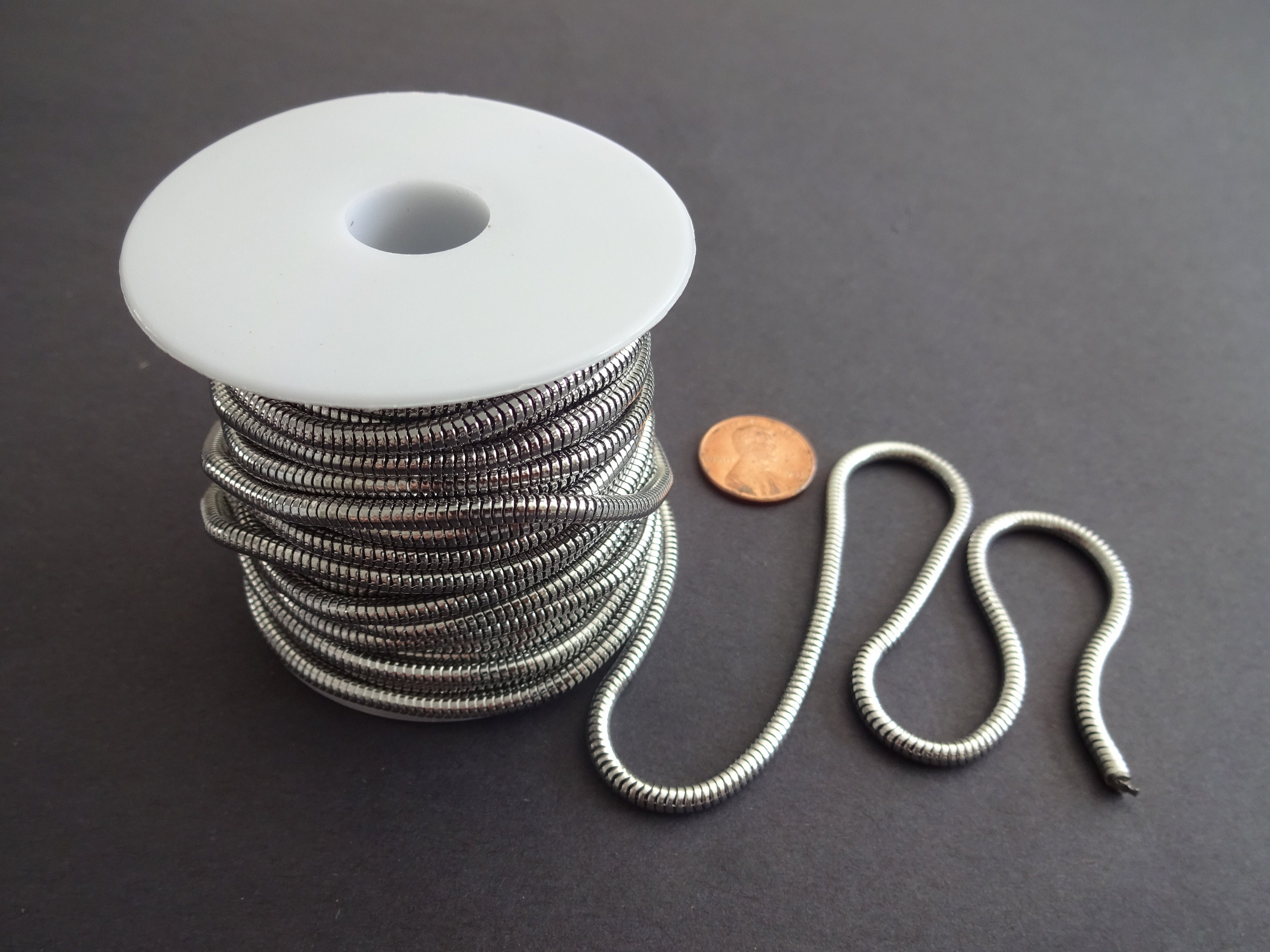 10 Meters 304 Stainless Steel Snake Chain, 3.2mm Chain Bulk Lot, Silver