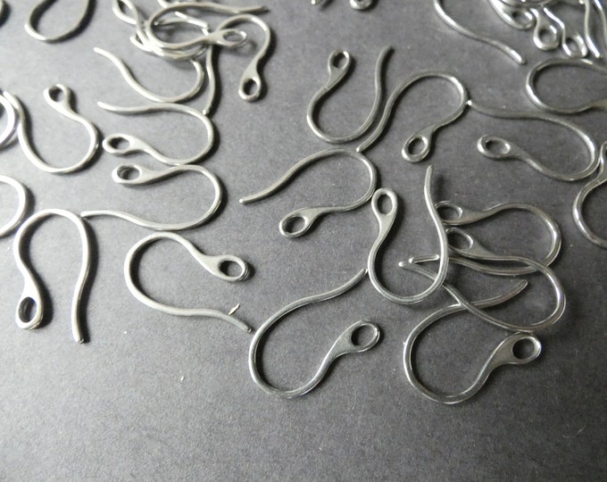 100 PIECE PACK 22mm 304 Stainless Steel Earring Hooks, Fishhook Earring, 1mm Thick, Silver Color, Earring Making, Basic Ear Hook, Steel Hook