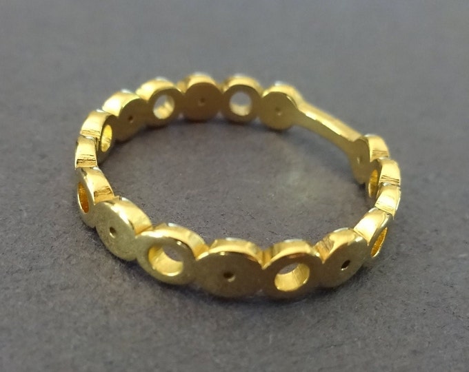Stainless Steel Dots Ring, Silver Circular Dotted Design, Sizes 6-10, Simple Geometric Ring, Circle Ring, Shape Ring, Metal Circle